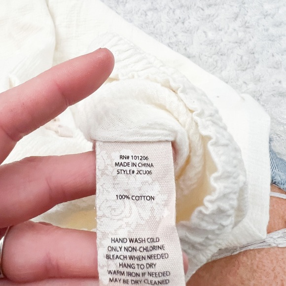 SOFT SURROUNDING Gauzy Wide Leg Cream Ruffle Hem Layered Pants - Picture 8 of 11